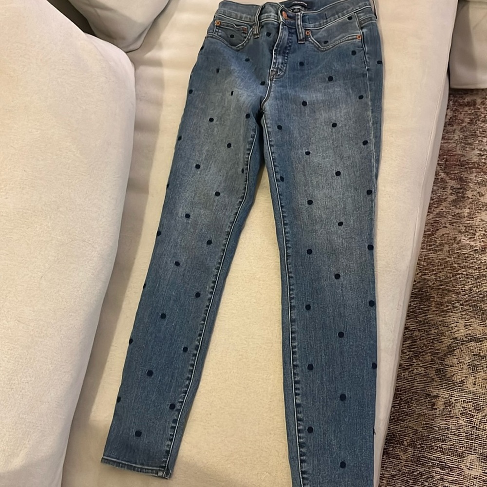 Jcrew polka dot skinny jeans 26